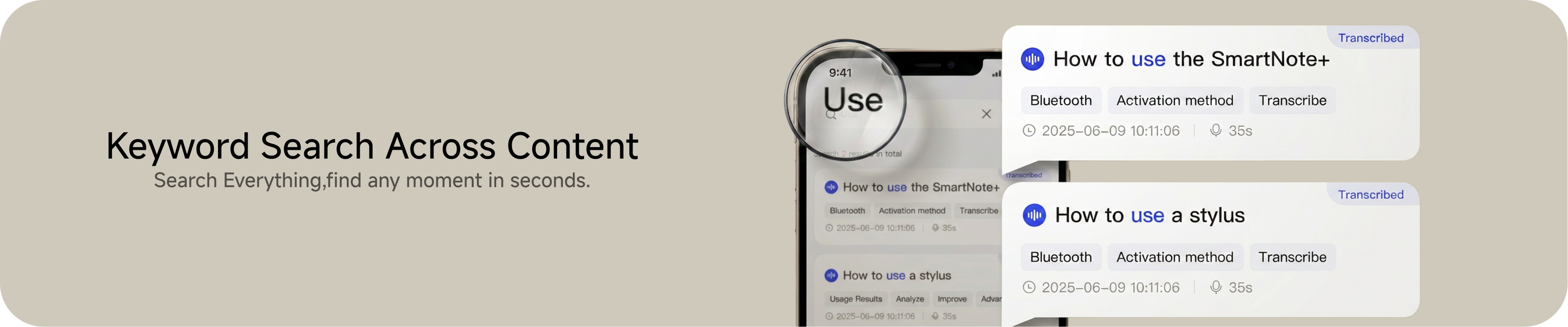 Keyword Search Across Content